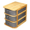 Grey Multi-Layer Mini Bamboo Desktop Drawer Sundries Case Storage Box Organizer Living Room Decorations