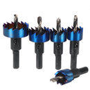 Drillpro 5Pcs 16-30mm HSS Blue Nano Coating Tooth Hole Saw Cutter Drill Bit Set for Metal Sheet