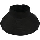 Fashion Woman Wide Brim Roll Up Sun Straw Beach Hat Visor Cap Foldable - BlaH1F8