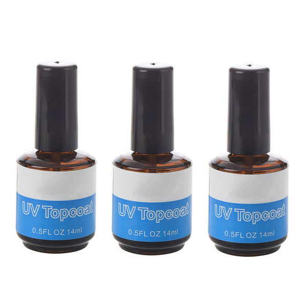 3 pcs Nail Art Top Coat Finish Gel Polish UV Gloss Guard Glaze Acrylic Nail V1T3