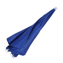 Fishing Elastic Headband Metal Frame Hands Free Nylon Umbrella Hat Blue