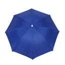 Fishing Elastic Headband Metal Frame Hands Free Nylon Umbrella Hat Blue