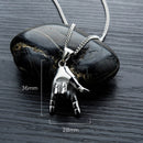 Retro Hip Hop Titanium Steel Punk Rock Gesture Pendant Necklace