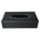 Car Home Rectangle Shaped Faux Leather Case Paper Tissue Box Holder Black D4Q4