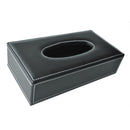 Car Home Rectangle Shaped Faux Leather Case Paper Tissue Box Holder Black D4Q4