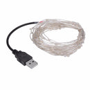 5M 50leds USB Silver Wire String Fairy Light for Wedding Christmas Party Decor