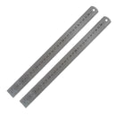 2 Pcs Metric 30cm Stainless Steel Straight Ruler Measuring Tool 12"
