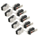 10 Pcs AC 125V 1A SPDT 1NO 1NC Momentary Long Hinge Lever Micro Switch Q4Q9