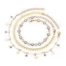 Bohemian Arrow-studded Anklet Rhinestone Star Pendant Tassels Anklet Trendy Jewelry for Women