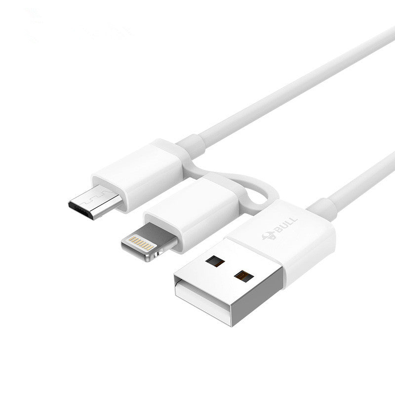 BULL GN-USJ810 2 in 1 2.1A Micro USB +Lightning forFast Charging Data Cable for iPhone