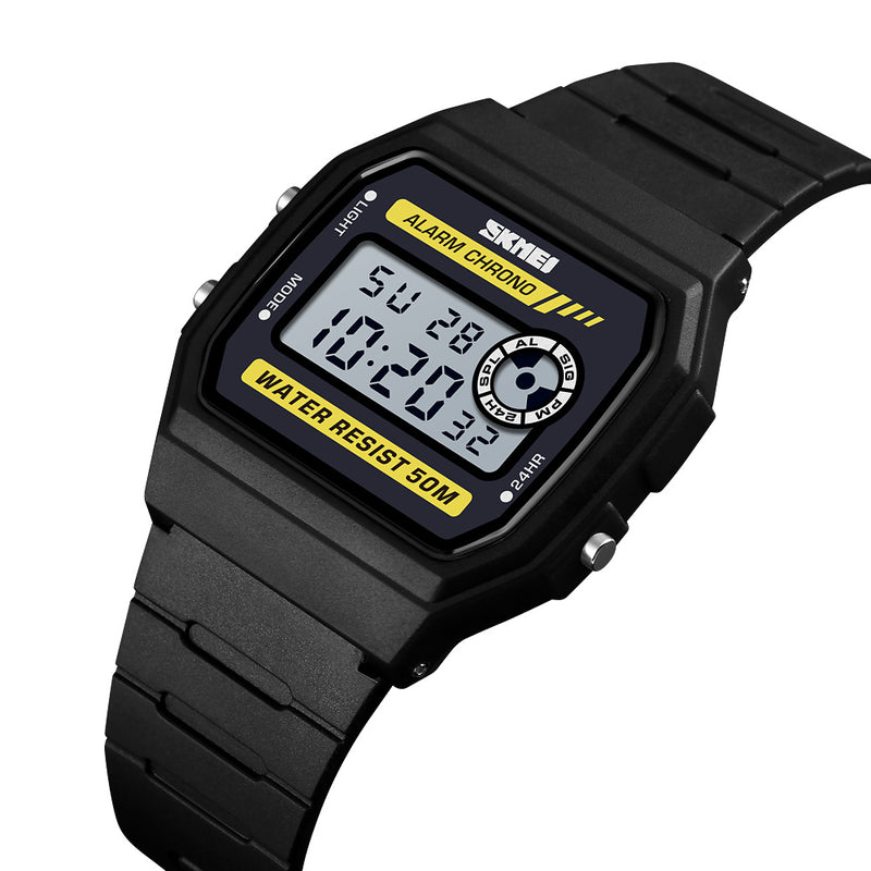 SKMEI 1413 LED Digital Watch Waterproof Chronograph Square Dial Student Watches