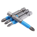 Drillpro 12pcs Screwdriver Bit 1/4 Inch Hex Shank Anti Slip PH2 Phillips Magnetic Impact Screwdriver Bits