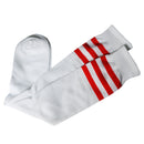 Red stripes on white tube socks Sports / Athletic / Football / Soccer Top K D7A8