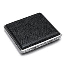 Black Pocket Leather Metal Tobacco 20 Smoke Holder Storage Case Cigarette case Cards Storage Case
