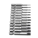 Broppe 12pcs T5-T40 50mm Magnetic Torx Screwdriver Bits 1/4 Inch Hex Shank Screwdriver Bit Set