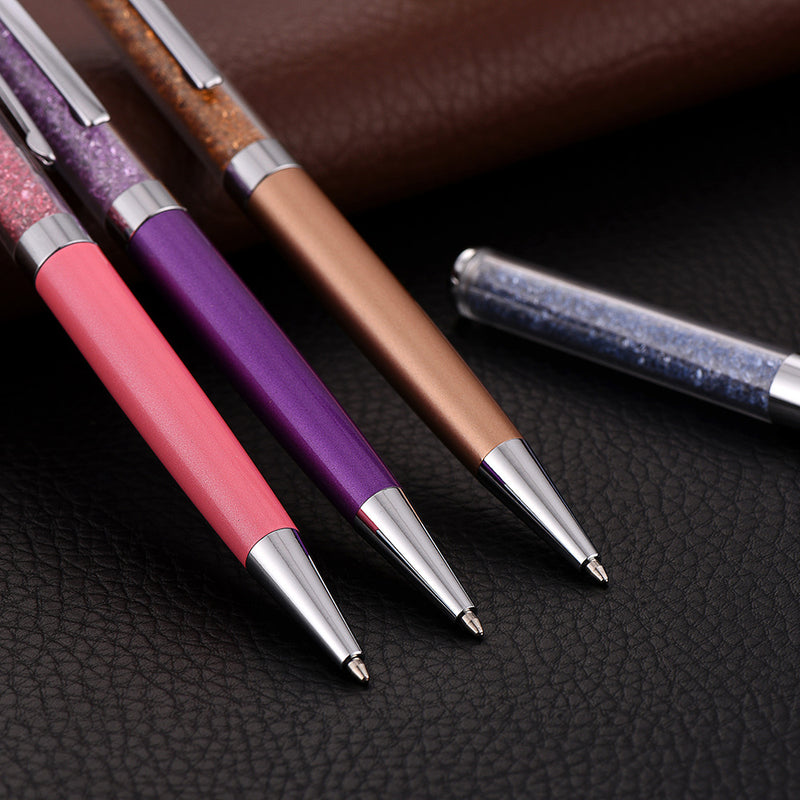 ZKE4723 1 Piece Metal 1.0mm Diamond Ballpoint Pen Crystal Smooth Writing Pens for Office School Supplies