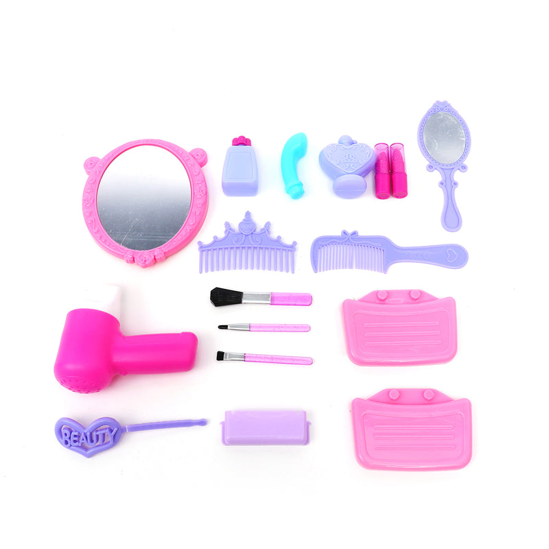 Set of Pricess Makeup Hairdressing Kit Kids Girls Pretend Play Children Toys Gift