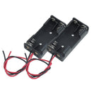 2 Pieces 2 Pin Black Plastic 2 x 1.5V AAA Battery Cell Case Holder D7F7