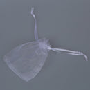 100pcs White Eyelash Organza Drawstring Pouches Jewelry Party Wedding Favor I5E2