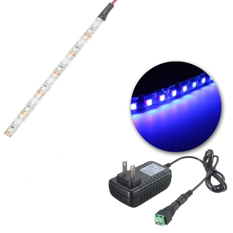 UV Ultraviolet Purple 3528 LED Flexible Strip White Light with US Plug 12V Waterproof