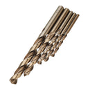 Drillpro 5pcs 4-10mm HSS M35 Cobalt Twist Drill Bit 4/5/6/8/10mm for Metal Stainless Steel Aluminium Copper