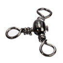 ZANLURE 100 Pcs 3 Way Barrel Swivels Solid Rig Rings Fishing Lures Connector Tackle