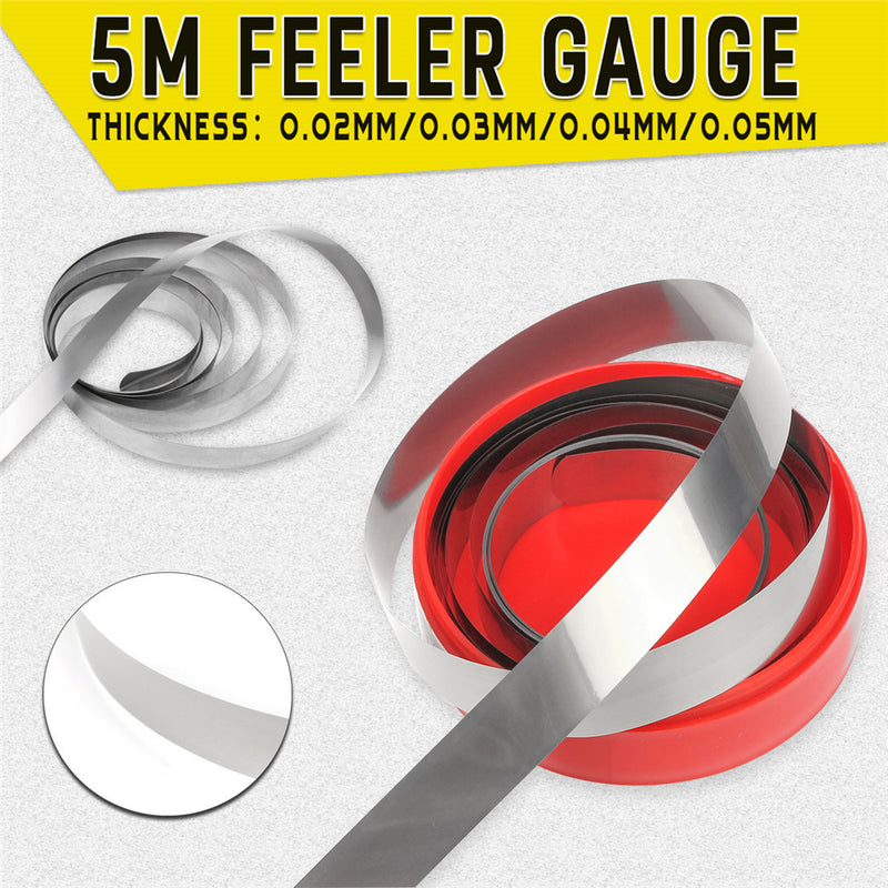 5m Roller Feeler Gauge 0.02mm-0.05mm Thickness Band Gap Measurement Ruler Tool