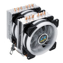 Aurora Colorful Backlit 3Pin 2 Fans 6 Copper Tube Dual Tower CPU  Cooling Fan Cooler Heatsink for Intel AMD
