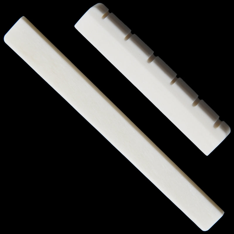 Classical Guitar Bone Slotted Saddle Nut Set