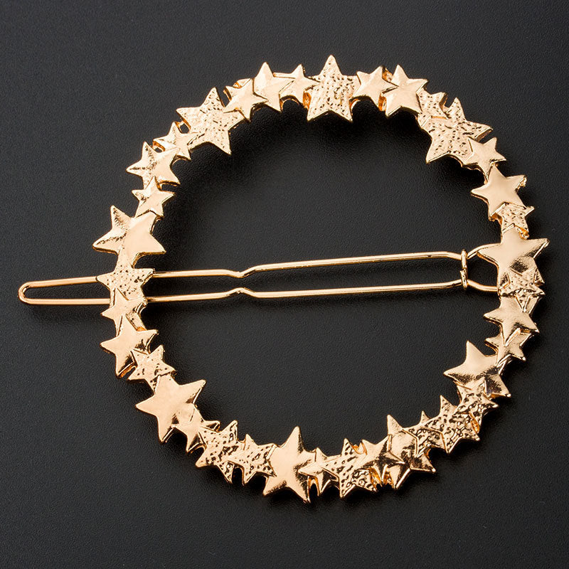 Trendy Hair Clip Hollow Round Five Point Stars Hair Accessories Headwear For Women