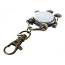 Retro Bronze Metal Clock Robot Keyring Chain with Clock 1.8" NEW W1V8