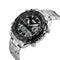 SKMEI 1204 Dual Dsplay Digital Watch Men Stainless Steel Strap Luminous Alarm Outdoor Sport Watch