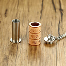 Buddhist Six-Word Mantra Stainless Steel Ash Holder Perfume Box Memorial Cremation Urn Necklaces