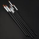 7x Acrylic UV Gel Nail Brush Set Gel Brush Brush Nail Art Design Pen black K5W1