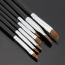 7x Acrylic UV Gel Nail Brush Set Gel Brush Brush Nail Art Design Pen black K5W1