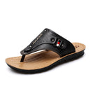 Men Leather Flip Flops Thick Bottom Comfortable Beach Can Be Immersed In Seawater Durable Sandals