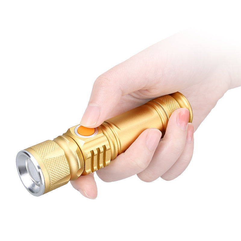 T6 USB Rechargeable LED Flashlight 10X Telescopic zoom Power Work Spot Light Lamp