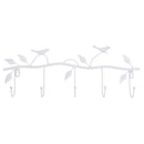 KSOL Iron Birds Leaves Hat/Towel/Coat Wall Decor Clothes Hangers Racks With 5 Hooks White Home Hooks
