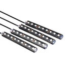 4Pcs Car Interior LED Floor Strobe Lights Decor Atmosphere Lamp USB Wireless Remote Control RGB