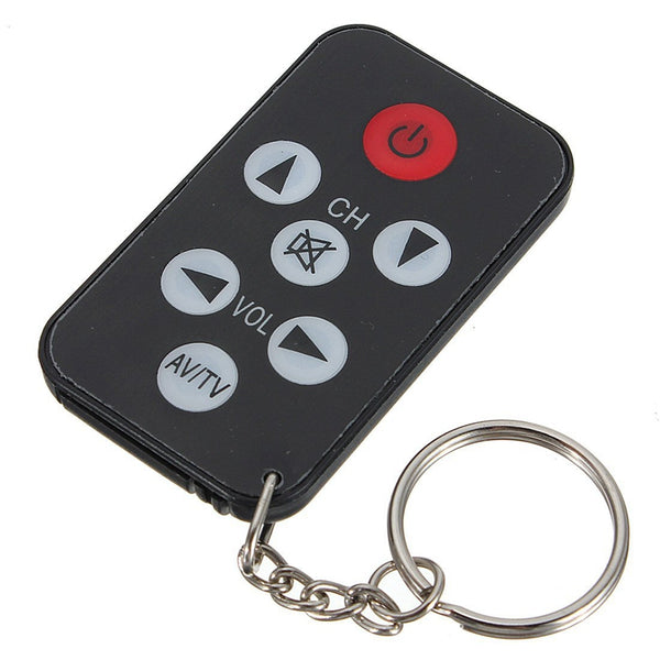 Mini Universal IR TV Remote Control 7 Keys with Keychain Black L1M4