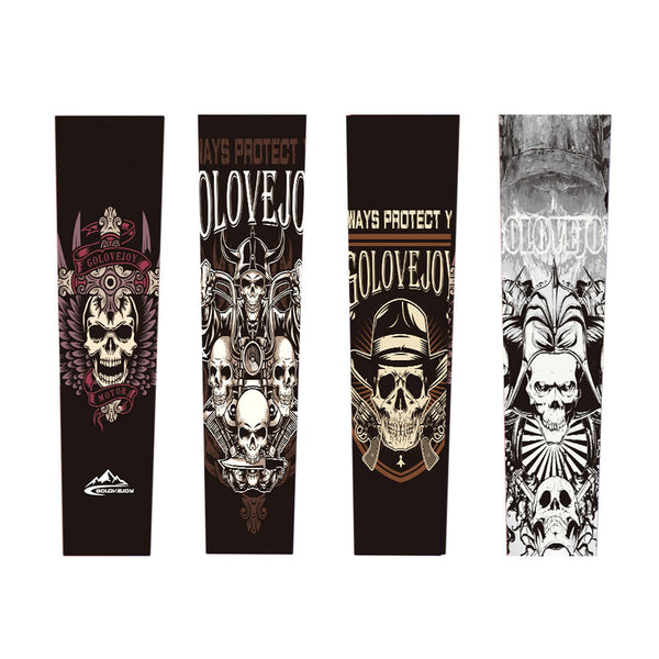 Ice Silk Sunscreen Arm Sleeves locomotive Printing Outdoor Riding Flower Arm Tattoo Arm Fishing Sleeve