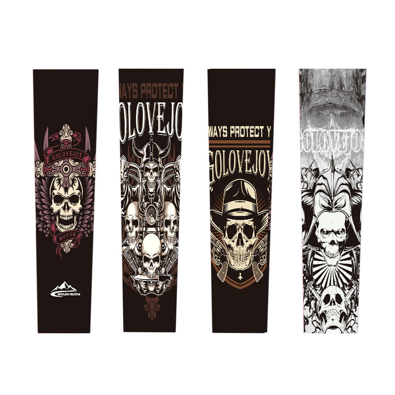 Ice Silk Sunscreen Arm Sleeves locomotive Printing Outdoor Riding Flower Arm Tattoo Arm Fishing Sleeve