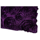 Purple Satin Rose Flower Square Pillow Cushion Pillowcase Case Cover B3E8