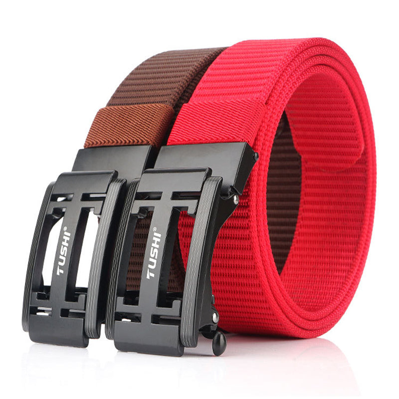 TUSHI 125cm x 3.4cm Zinc Alloy Buckle Men Tactical Belt Nylon Casual Belts