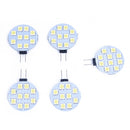 5 x G4 Pure White 10 5050 SMD LED Marine Boat Spot Light Lamp Bulb DC 12V