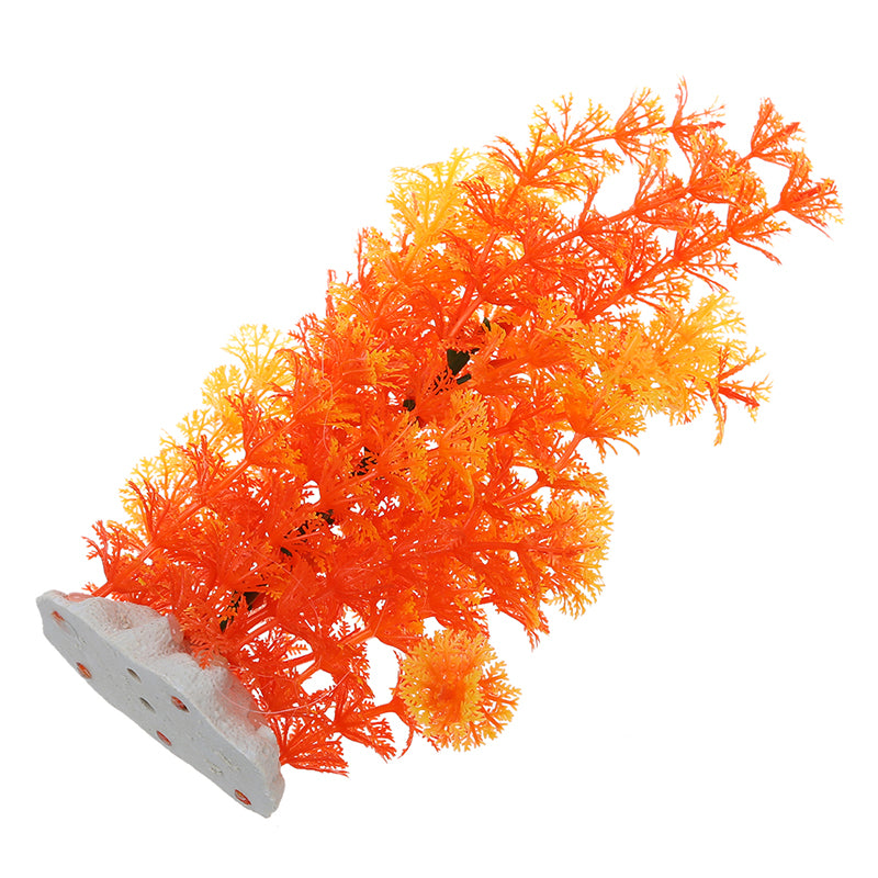 Orange Artificial Plastic Water Plants for Fish Tank Aquarium Decoration Z9W9