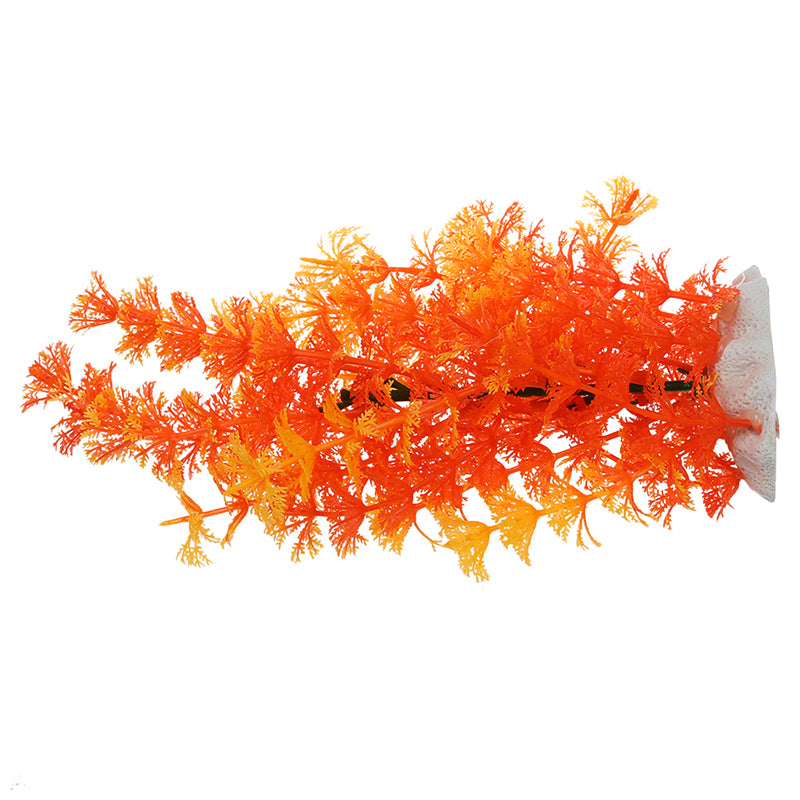Orange Artificial Plastic Water Plants for Fish Tank Aquarium Decoration Z9W9