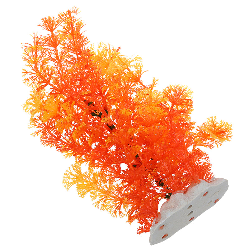Orange Artificial Plastic Water Plants for Fish Tank Aquarium Decoration Z9W9