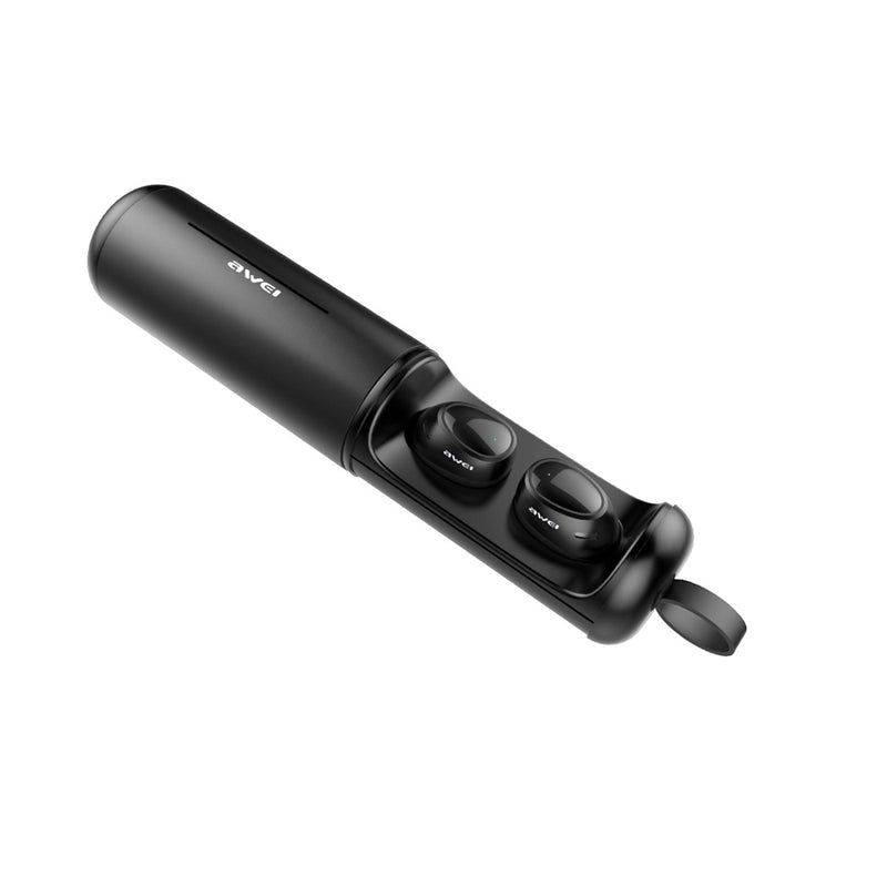 [True Wireless] AWEI T5 Portable TWS bluetooth 5.0 Earphone Heavy Bass Headphone with Charging Box