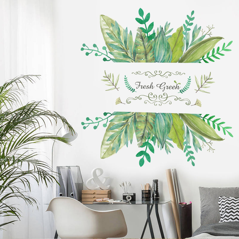 Green Leaves Tropical Wall Sticker Decals Vinyl Home Room Mural Decor